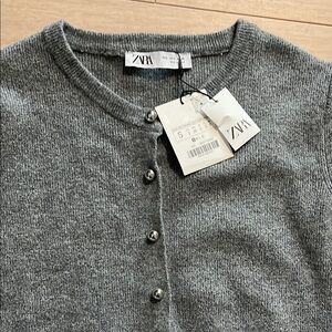 Zara Gray Knit Cardigan